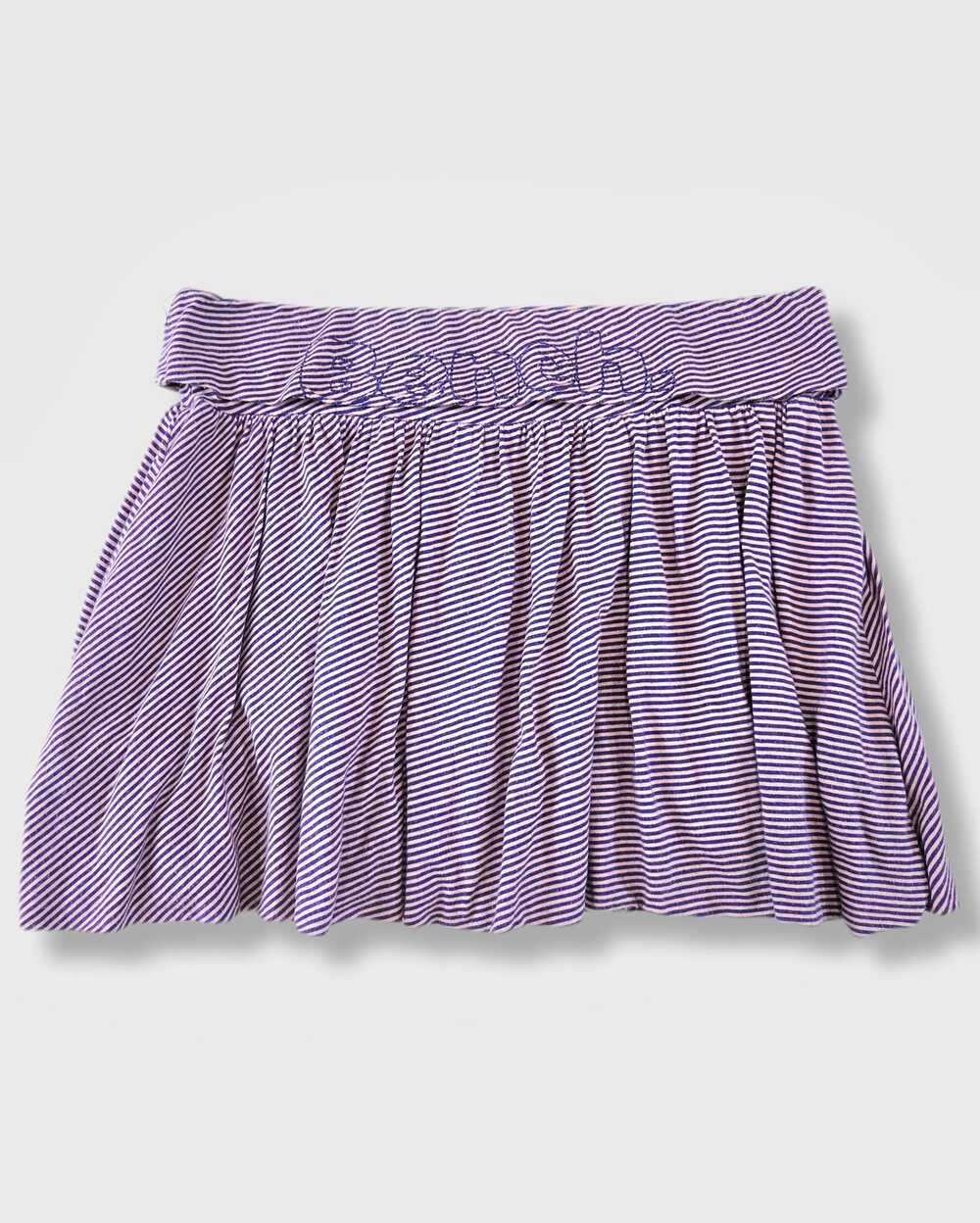 Y2K Bench mini skirt | elastic waist 14" | mauve pink stripes | 12" length